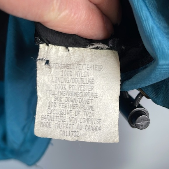 Vintage 80’s Canadian Spirit Men’s Down Puffer Vest Teal Green Black Zip Up M - Picture 12 of 14